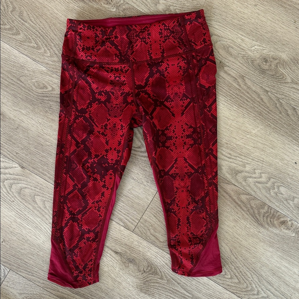 Lululemon Athletica Red Snake Print Leggings